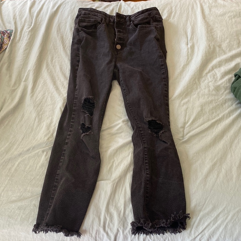 Black ripped jeans